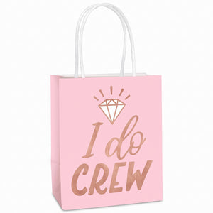 "I Do Crew" Blush Wedding Gift Bags, 6-Pack