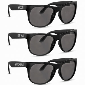 Groom & Crew Party Sunglasses Set, Black, 6-Pack