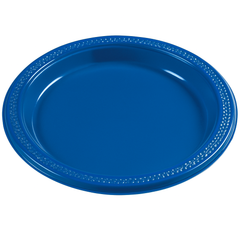 Royal Blue 9" Round Plastic Plates - 9 in. - 20 Pack