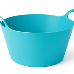 Caribbean Blue Round Plastic Party Tub with Handles – 30L Capacity