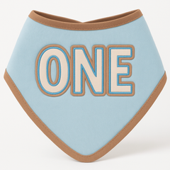 Baby's First Birthday Bib - Blue "ONE" Design