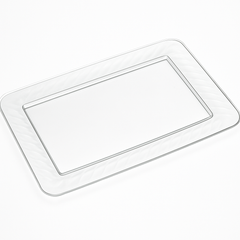 Clear Rectangular Plastic Serving Tray - 11" x 18"
