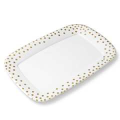Elegance Gold Dot Plastic Tray - 11" x 18"