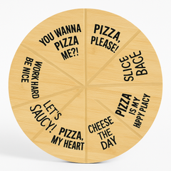 Bamboo Pizza Serving Platter with Fun Sayings