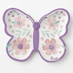 Butterfly Flutter Shaped Dessert Plates - 7-Inch, 8 Pack