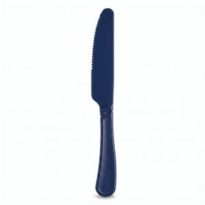 True Navy Heavy Duty Plastic Knives - Solid Color Collection - 7.5 in.