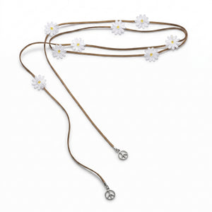 Hippie Festival Flower Headband with Peace Charms