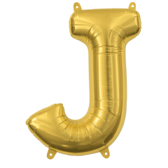 Gold Foil Letter "J" Balloon - Air Filled