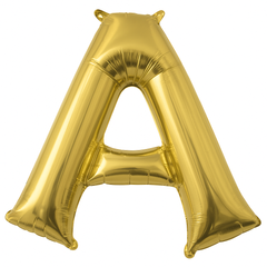 Gold Letter "A" Foil Balloon - Air Filled