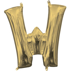 Gold Foil Letter "W" Air-Filled Balloon
