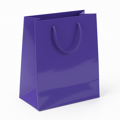 Glossy Purple Medium Gift Bag with Rope Handles