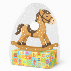 Clear Reusable Gift Sack with White Polka Dots - 44 x 36 Inch