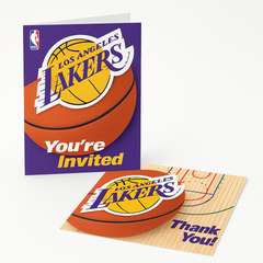 Los Angeles Lakers NBA Invitation & Thank You Card Set