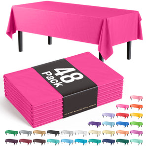 Cerise Plastic Table Cover | Case of 48 - 54 In. x 108 In.