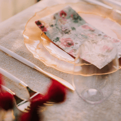 7.5 In. Rosè/Gold Petal Plates | 20 Count