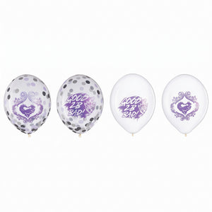 Disney Descendants 3 Confetti Latex Balloons, 12-Inch, 6-Pack