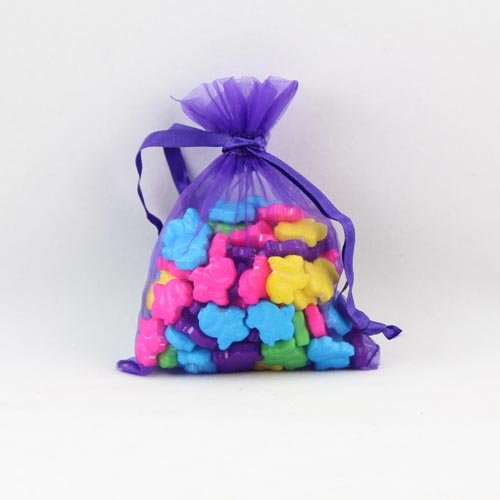 4in. x 5in. Purple Sheer Organza Pouch (12)