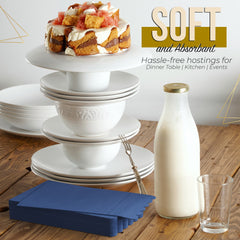 3 Ply China Blue Scalloped Napkins - 20 Ct.