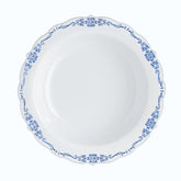 12 Oz. White / Navy Victorian Design Bowls | 20 Count