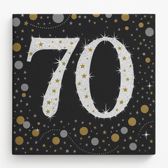 Sparkling Celebration 70th Birthday Beverage Napkins - 5 In. X 5 In.