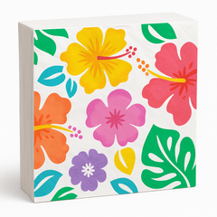 Tropical Hibiscus Summer Beverage Napkins - 5 In. X 5 In.