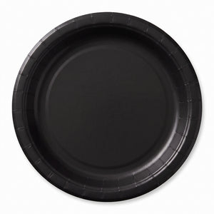 Elegant Black 6.75" Round Paper Plates