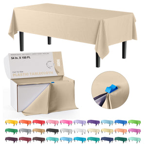 54 In. x 100 Ft. Cut To Size Table Roll | Ivory | Case of 6