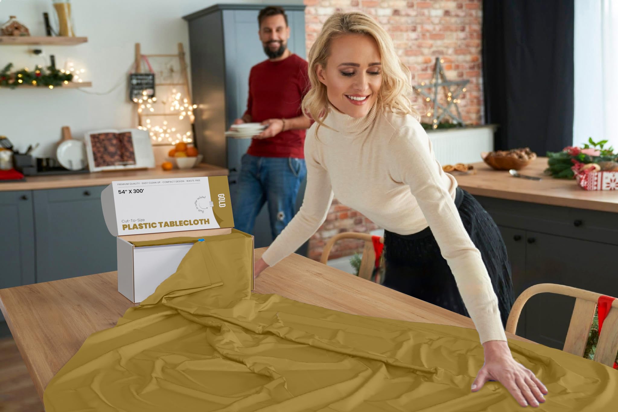 54 In. x 300 Ft. Cut To Size Table Roll | Gold