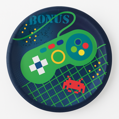 Gamer Party 6.75" Round Paper Plates - 8 Count