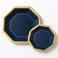 Premium True Navy 10" & 8" Octagonal Paper Plates - Multipack