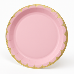 Elegant Rose Gold Scalloped Paper Plate - 10 Inch