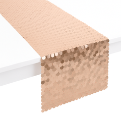 Blush Sequin Table Runner - 13" x 6', Perfect for Birthdays & Parties