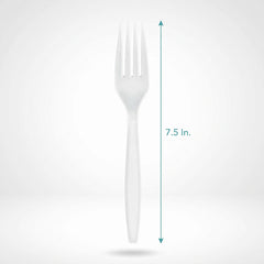 White Plastic Forks - 7.5 in. - 16 Count