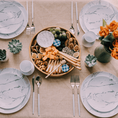 8 In. Stone Design Plastic Plates | 120 Count