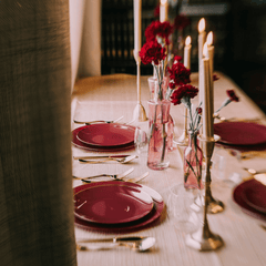 8 In. Burgundy Classic Design Plates | 10 Count