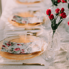 10 In. Rose/Gold Petal Plates | 120 Count