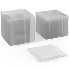 4.5 In. Clear Square Plates - 100 Count