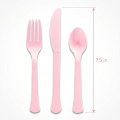 Brava! Elegant Pink Plastic Cutlery Set - 24 Count