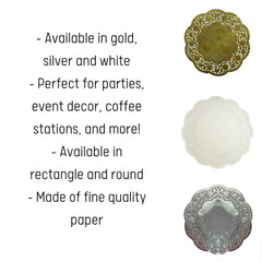 6.5 In. Round White Paper Doilies | 30 Count