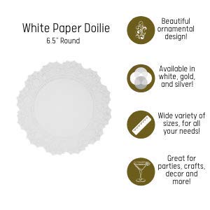 6.5 In. Round White Paper Doilies | 30 Count