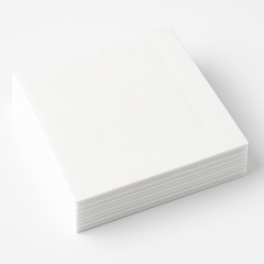 Classic White Beverage Napkins - Solid Color - 5 In. X 5 In.