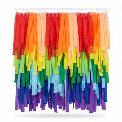 Vibrant Rainbow Mesh Crepe Streamer Backdrop