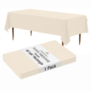 Premium Ivory Rectangle Table Cover 60" x 85" | 1 Pack