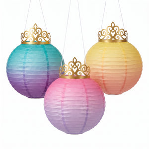 Disney Princess Once Upon A Time Paper Lanterns with Tiara Accents
