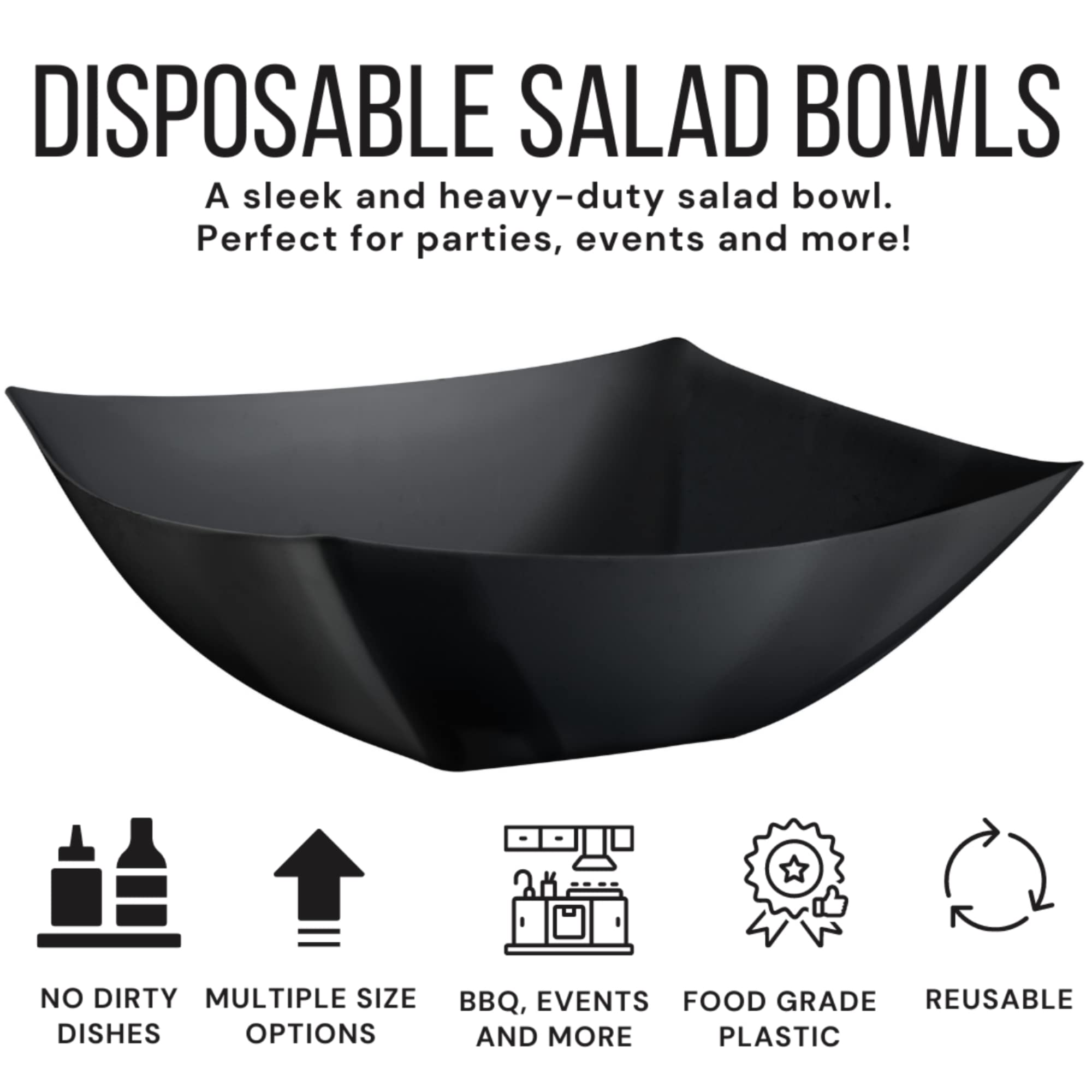 64 Oz. Convex Bowl | Black