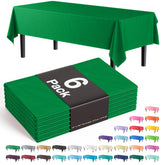 Premium Emerald Green Plastic Table Covers | 6 Pack