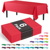 Premium Red Plastic Table Covers | 6 Pack