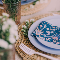 10 In. Chambray Blue Plastic Plates | 120 Count