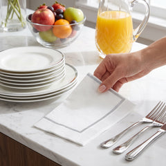 Premium Silver Buffet Guest Towel Napkins - 8 In. x 4 In.