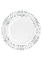 7.5 In. Gray/Silver Victorian Design Plastic Plates | 120 Count